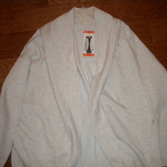 Ecothreads Women's Plus Size XXL Tan Fleece Coverup Cardigan NWT - Picture 3 of 5